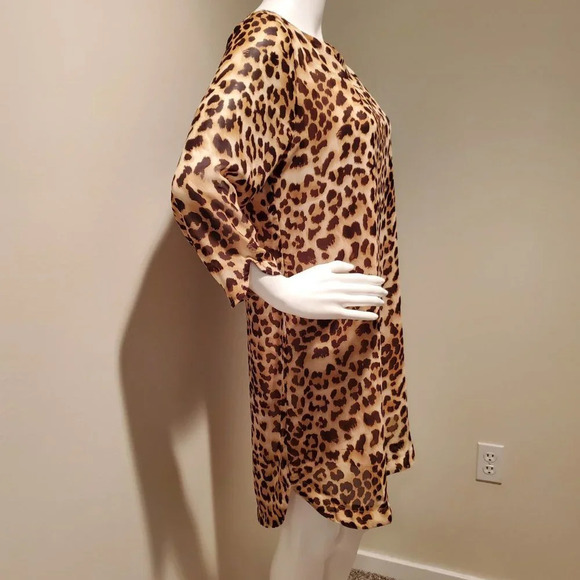 NWT Charming Charlie Leopard Print Long Sleeved Dress M - Picture 5 of 6